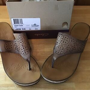 Clarks Brown Leather Sandals 10/42